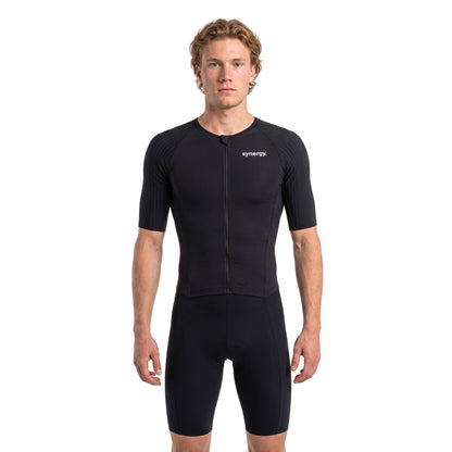 Men's Race Short Sleeve Trisuit - Kona Black - Front