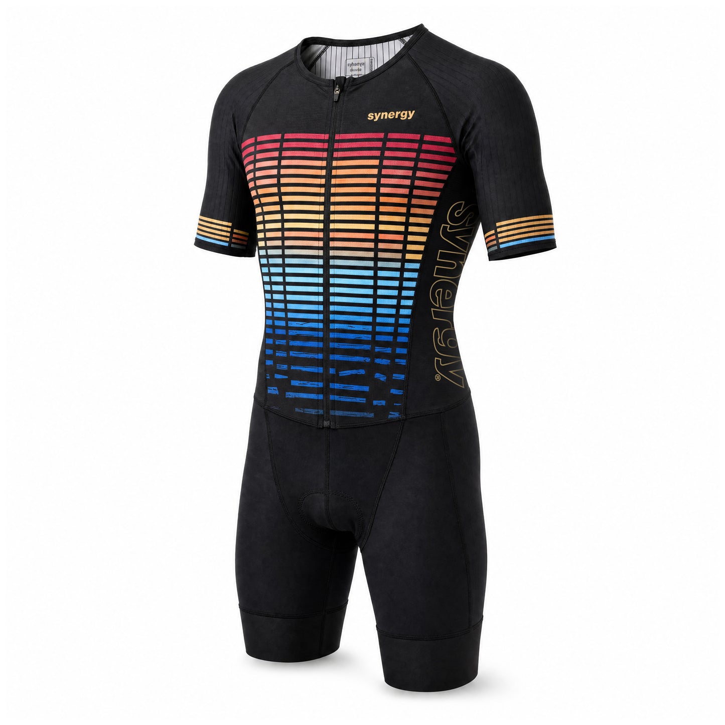 Men's Pro 3.0 Short Sleeve Tri Suit - Fusion - Sonic Surge - Ghost Mannequin - Front Three Quarter