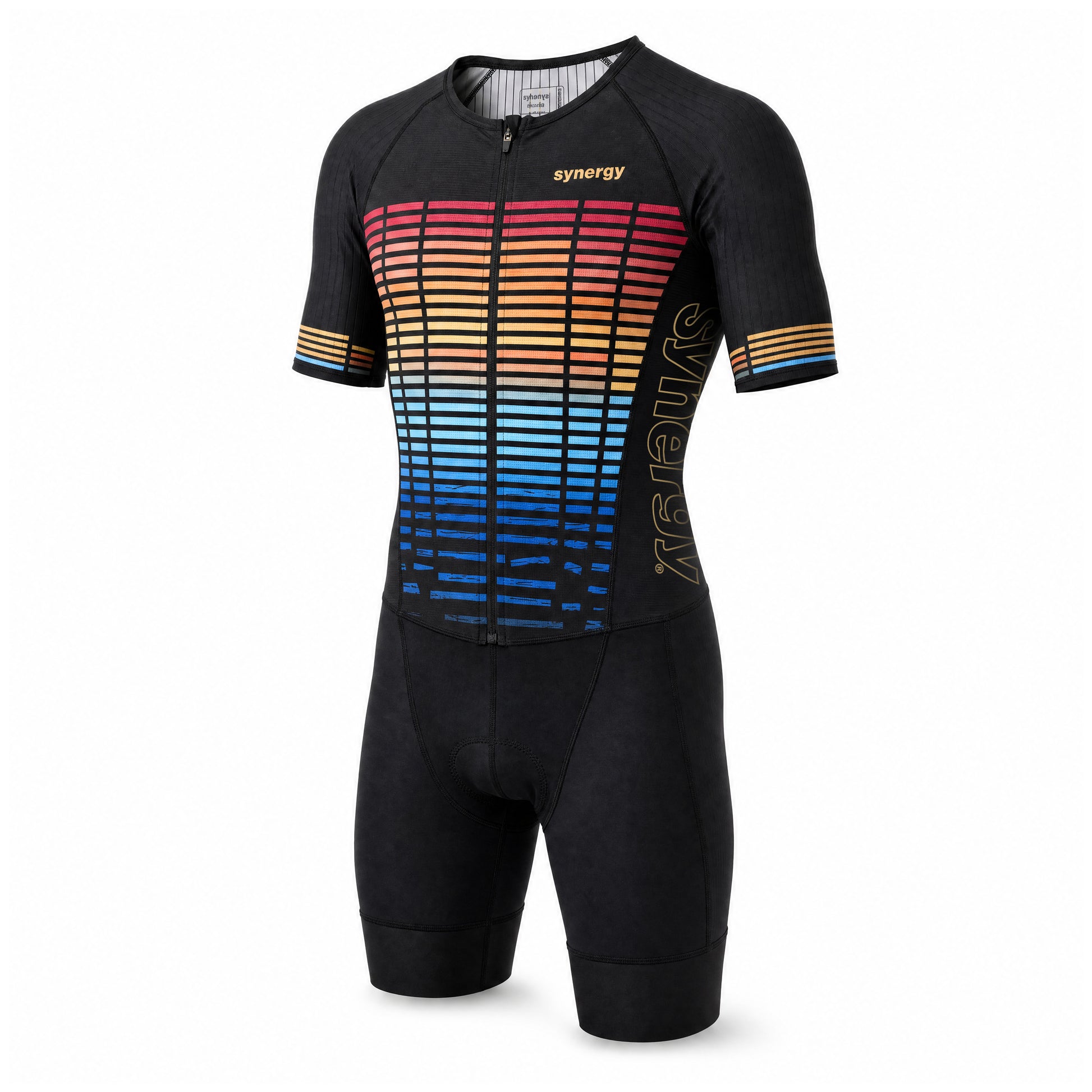 Men's Pro 3.0 Short Sleeve Tri Suit - Fusion - Sonic Surge - Ghost Mannequin - Front Three Quarter