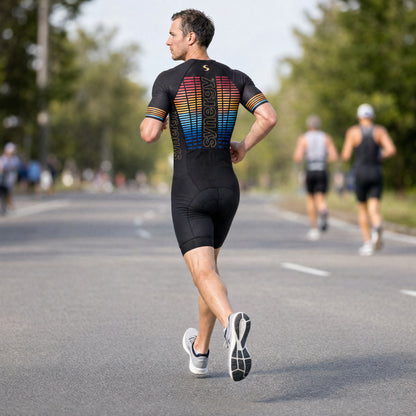 Men's Pro 3.0 Short Sleeve Tri Suit - Fusion - Sonic Surge - Marathon Running - Back