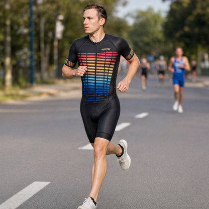 Men's Pro 3.0 Short Sleeve Tri Suit - Fusion - Sonic Surge - Marathon Running - Front