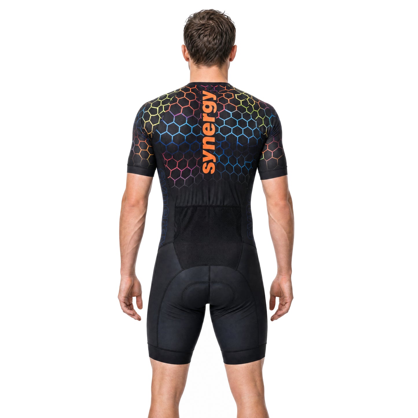 Men's Pro 3.0 Short Sleeve Tri Suit - Fusion - Kinetic Hive - Back