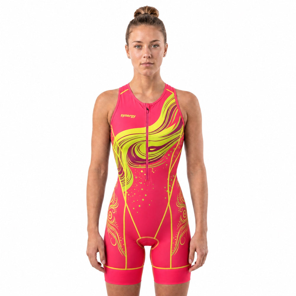 Women's Elite Sleeveless Racerback Tri Suit - Tourmaline Pink Metal