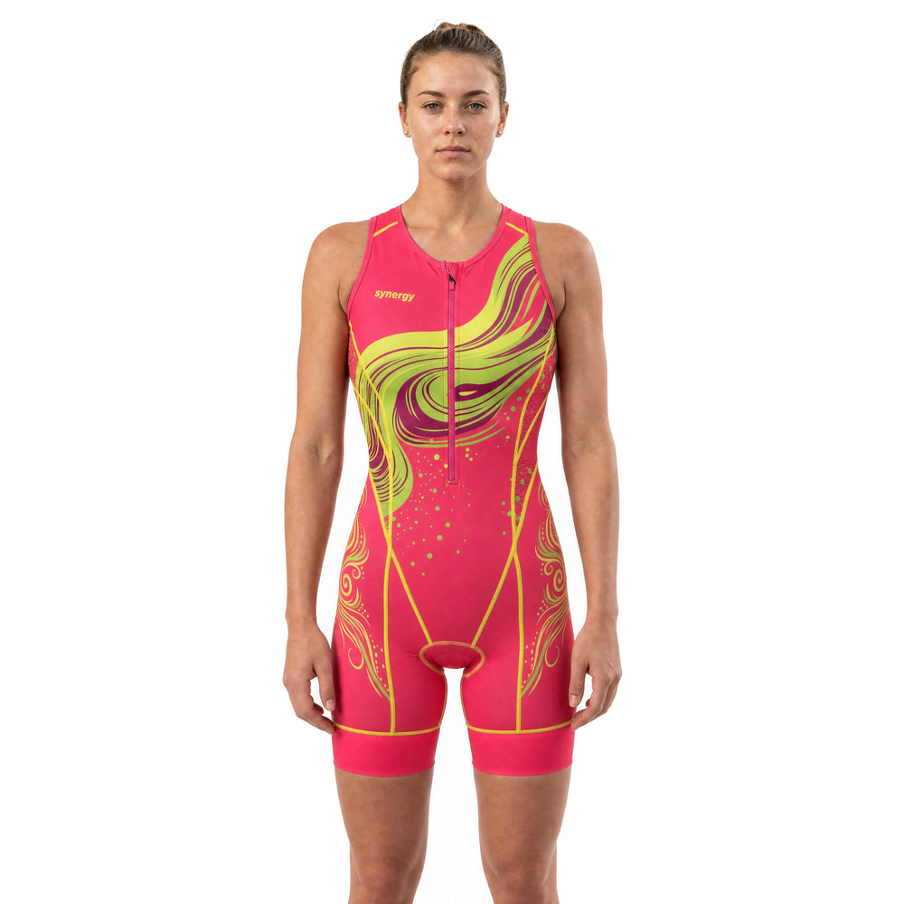 Women's Elite Sleeveless Racerback Tri Suit - Tourmaline Pink Metal