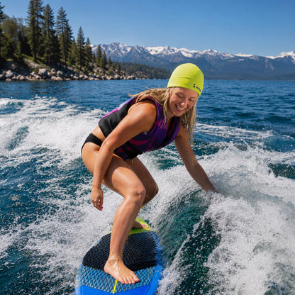 Neoprene Beanie - Chartreuse lifestyle - wakesurfing